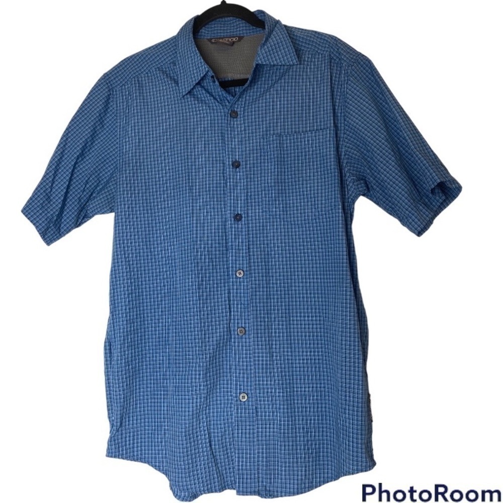 EX FFICIO BLUE COLLARED SHIRT WITH AIR VENTS SIZE MEDIUM